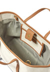Katie Loxton Capri Canvas Large Tote Bag, Off White & Tan
