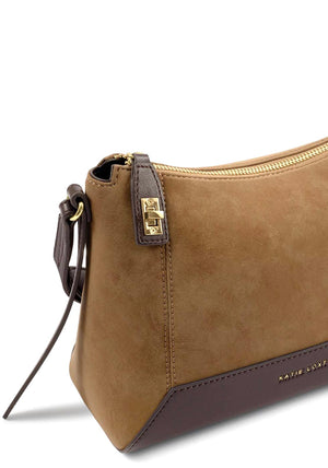 Katie Loxton Charlbury Suedette Medium Crossbody Bag, Beige