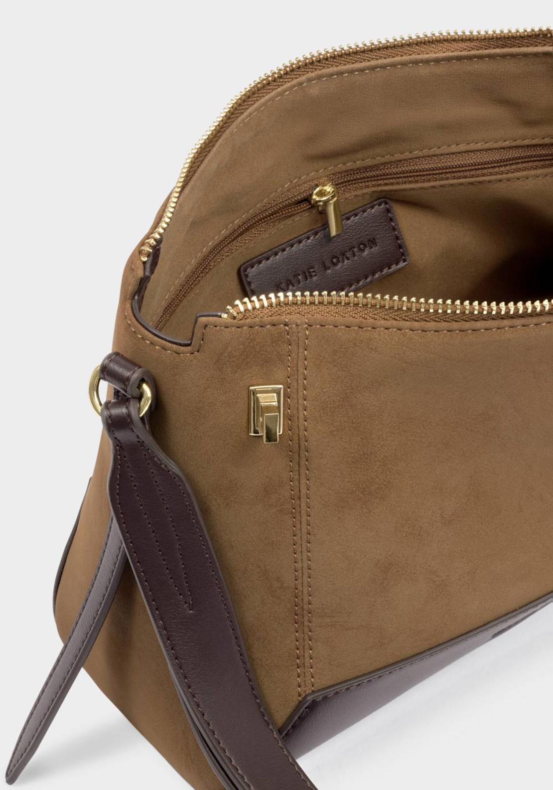 Katie Loxton Charlbury Suedette Medium Crossbody Bag, Beige