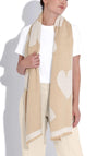 Katie Loxton Large Heart Printed Blanket Scarf, Natural