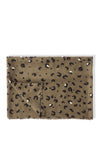 Katie Loxton Leopard Brush Stroke Metallic Scarf, Mink & Silver Foil