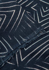 Katie Loxton Geometric Star Metallic Scarf, Navy & Silver Foil
