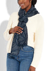 Katie Loxton Geometric Star Metallic Scarf, Navy & Silver Foil