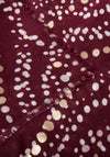 Katie Loxton Waved Dot Metallic Scarf, Burgundy & Gold Foil