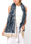 Katie Loxton Terrazzo Printed Foil Scarf, Navy