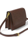 Katie Loxton Large Faux Croc Crossbody Bag, Chocolate