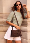 Katie Loxton Lori Suedette Shoulder Bag, Brown