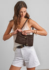 Katie Loxton Lori Suedette Shoulder Bag, Brown