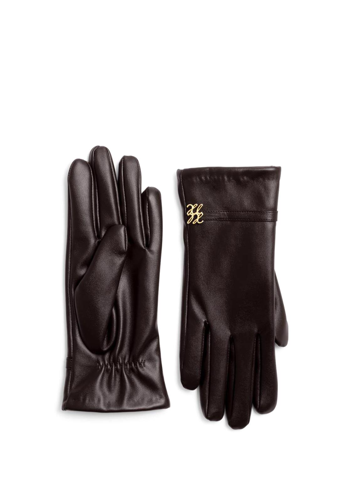 Katie Loxton Faux Leather Gloves with Box, Brown