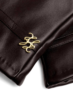Katie Loxton Faux Leather Gloves with Box, Brown
