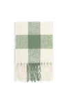 Katie Loxton Checked Tassel Scarf, Graphite Green