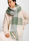 Katie Loxton Checked Tassel Scarf, Graphite Green
