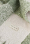 Katie Loxton Checked Tassel Scarf, Graphite Green