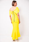 Kevan Jon Arabella Bardot Fishtail Dress, Yellow