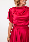 Kevan Jon Stained Glass Denver Drape Dress, Red