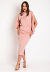 Kevan Jon Addison Cape Sleeve Midi Dress, Blush
