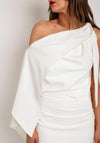 Kevan Jon Addison Cape Sleeve Midi Dress, Ivory