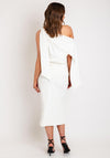 Kevan Jon Addison Cape Sleeve Midi Dress, Ivory