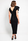 Kevan Jon Bobbie Ruffle Ruched Pencil Dress, Black