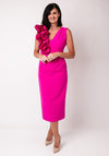 Kevan Jon Bobbie Plunge Ruffle Detail Dress, Pink