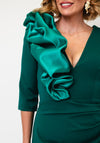 Kevan Jon Ruffle Shoulder Mermaid Midi Dress, Green