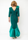Kevan Jon Ruffle Shoulder Mermaid Midi Dress, Green