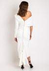Kevan Jon Carolyn One Shoulder Bow Detail Midi Dress, Ivory