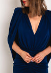 Kevan Jon Cho Cape Backlesss Dress, Navy