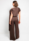 Kevan Jon Didi Satin Jumpsuit, Brown
