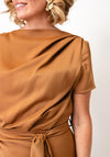 Kevan Jon Dotty Cowl Back Drape Dress, Brown