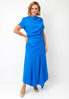 Kevan Jon Dotty Cowl Back Drape Dress, Blue