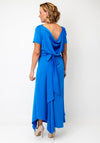 Kevan Jon Dotty Cowl Back Drape Dress, Blue