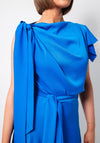 Kevan Jon Emilia Asymmetric Pleated Dress, Blue