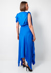 Kevan Jon Emilia Asymmetric Pleated Dress, Blue
