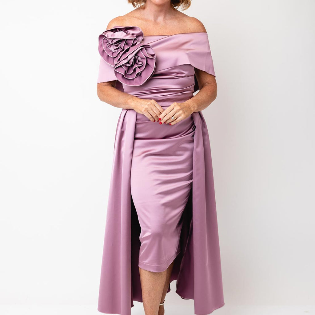 kevan jon pink dress Sadie Cape Knee