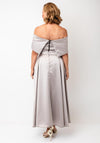 Kevan Jon Emma Corsage Satin Dress and Overskirt, Champagne