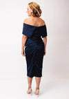 Kevan Jon Emma Corsage Satin Dress, Navy
