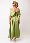 Kevan Jon Emma Corsage Satin Dress, Olive Green