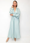 Kevan Jon Francis Plunge Neck Midi Dress, Dusty Blue