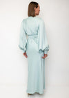 Kevan Jon Francis Plunge Neck Midi Dress, Dusty Blue