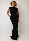 Kevan Jon Hali Corsage Detail Barot Pencil Dress, Black