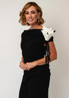 Kevan Jon Hali Corsage Detail Barot Pencil Dress, Black