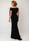 Kevan Jon Hali Corsage Detail Barot Pencil Dress, Black