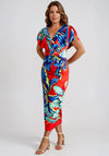 Kevan Jon Karolina Frill Pencil Dress, Multi-Coloured