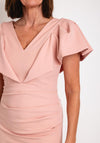 Kevan Jon Karolina Frill Sleeve Midi Dress, Blush