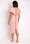 Kevan Jon Karolina Frill Sleeve Midi Dress, Blush