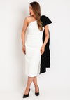 Kevan Jon Krystal Bow Midi Dress, Black & Ivory