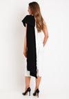Kevan Jon Krystal Bow Midi Dress, Black & Ivory