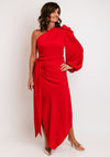 Kevan Jon Lila One Sleeve Maxi Dress, Red