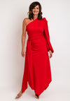 Kevan Jon Lila One Sleeve Maxi Dress, Red